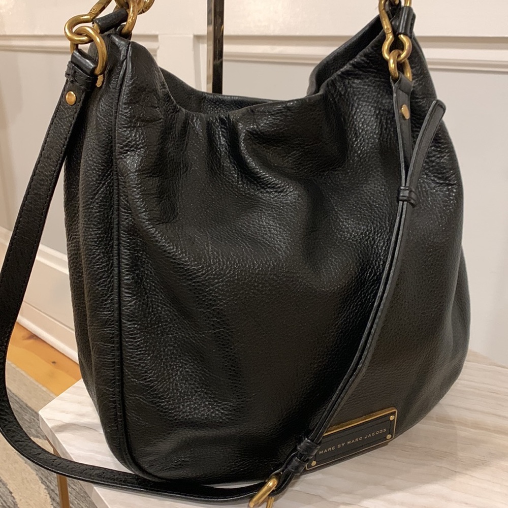 Marc Jacobs Black Leather Hobo Bag